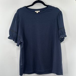 3for$20 Como Blu Waffle Short Sleeve Blouse Size: XXL